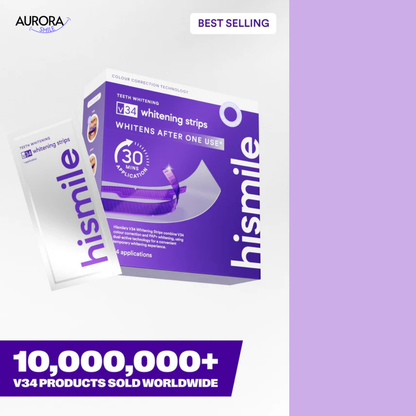 Purple V34 Whitening Strips - Each box contains 14 individual applications