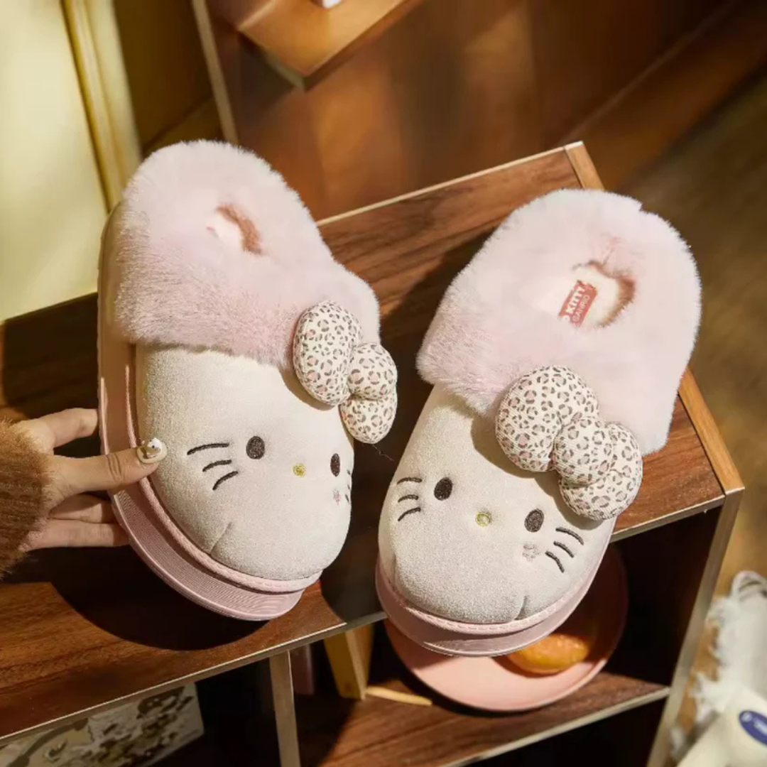 Cozy Hello Kitty Plush Slippers