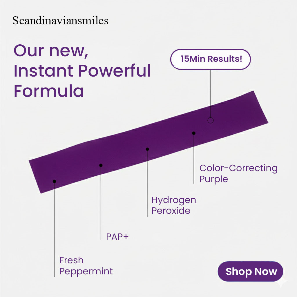 Purple V34 Whitening Strips - Each box contains 14 individual applications