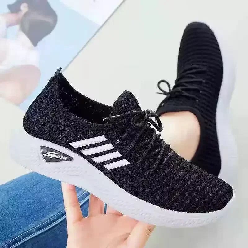 New 2025 Trendy Women's Mesh Low-Top Running Sneakers with Air Mesh for Spring and Summer Women Flat Shoes